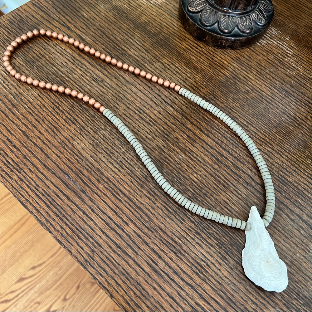 Shell and bead necklace handmade